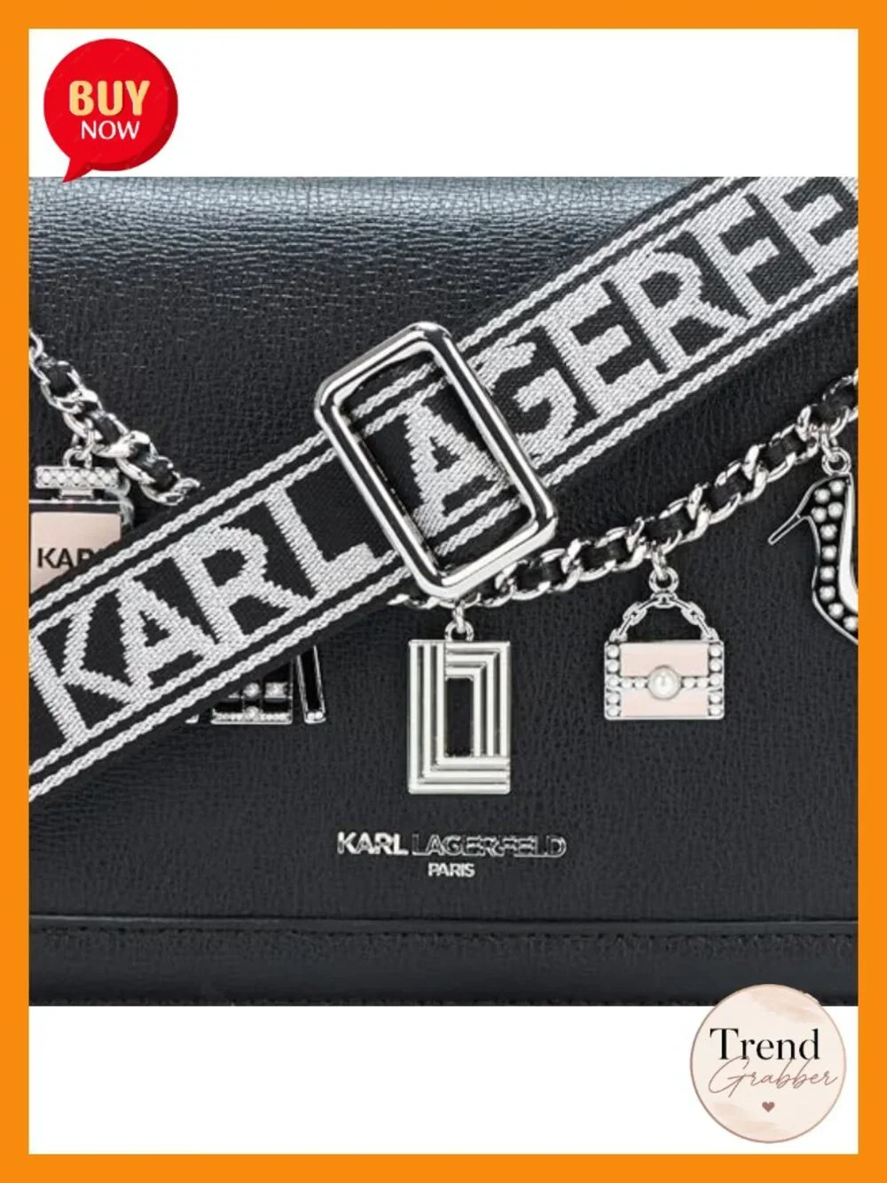 Studded Leather Satchel Crossbody Handbag with Charms
